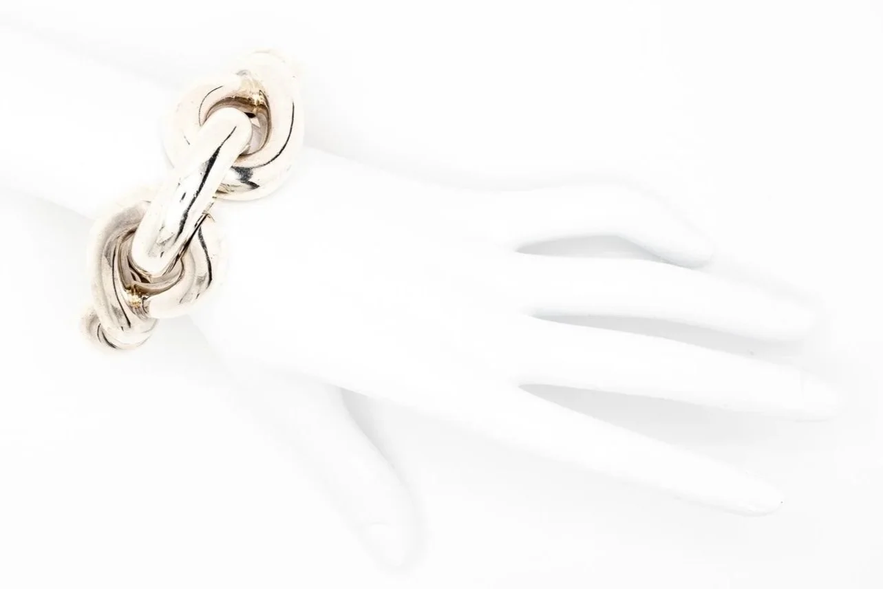 (H)Sterling Silver Hermes Torsade Bracelet