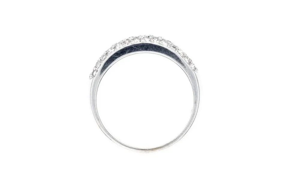 (F)White Gold Round Brilliant Cut Diamond Band