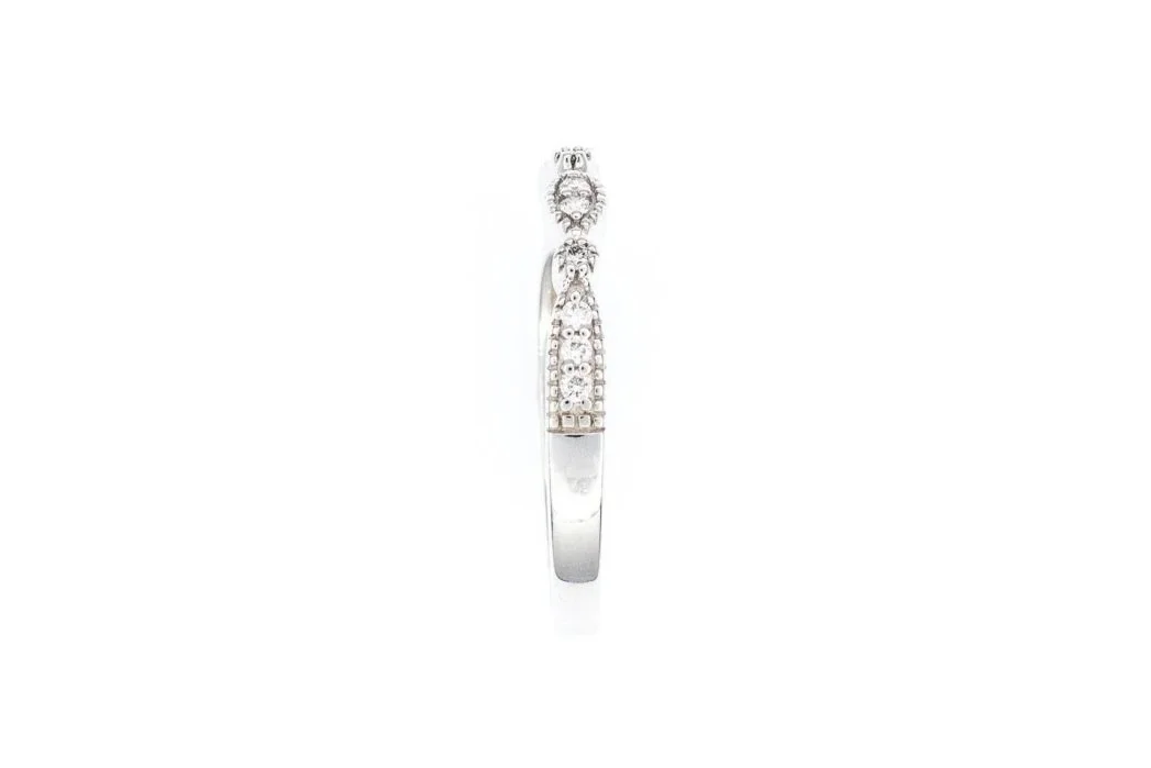 (S)White Gold Round Brilliant Cut Diamond Band