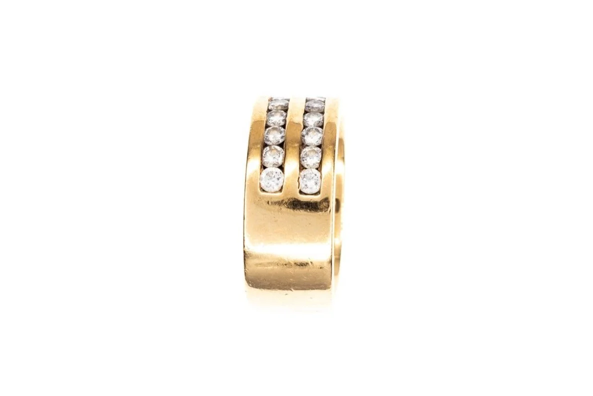 (S)Yellow Gold Round Brilliant Cut Multi Diamond Ring