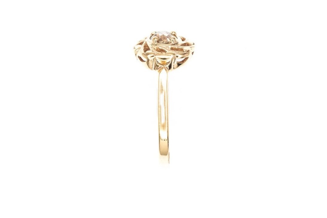 (S)Yellow Gold Solitaire Old European Cut Diamond Ring