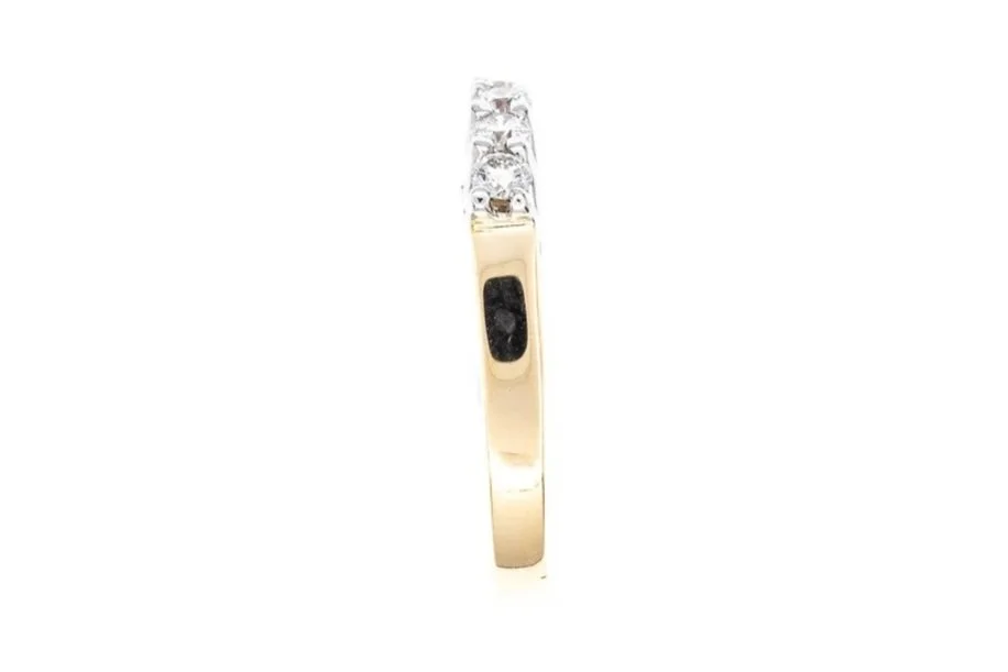 (S)Yellow Gold Round Brilliant Cut Diamond Four Stone Ring