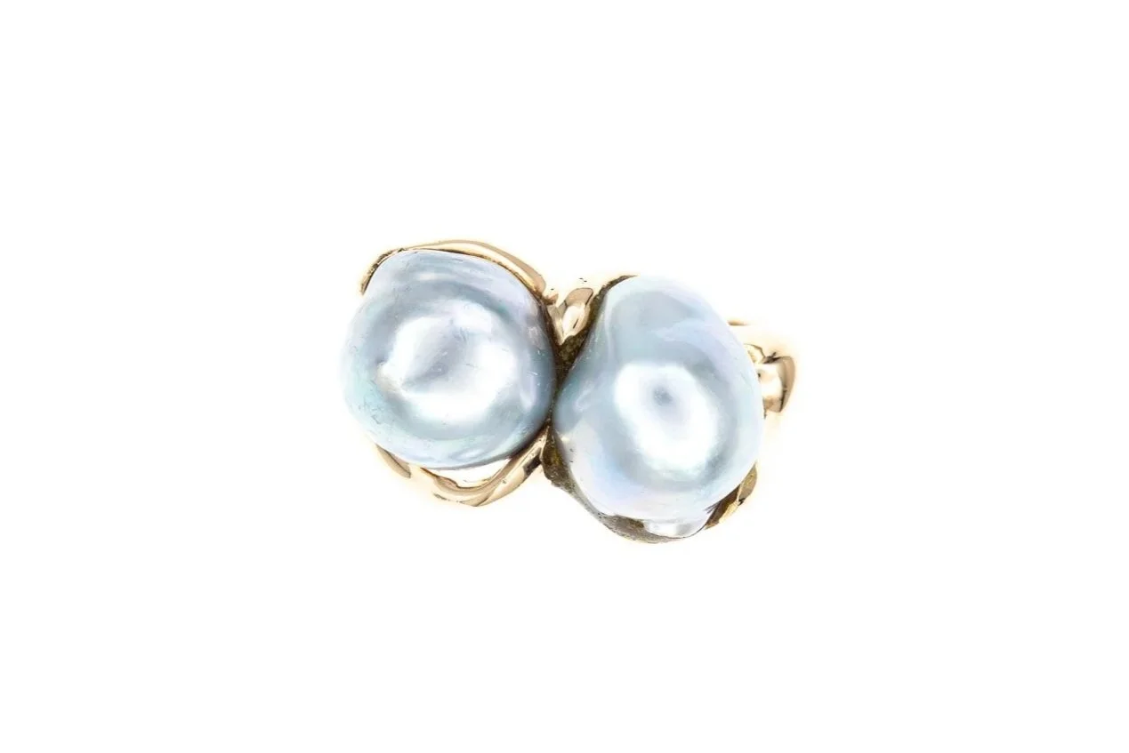 (T)Yellow Gold Tahitian Cultured Pearl Gemstone Ring
