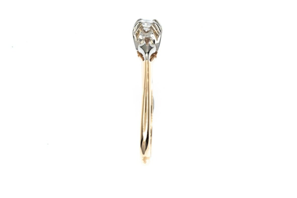 (S)Yellow Gold Solitaire Round Brilliant Cut Diamond Engagement Ring