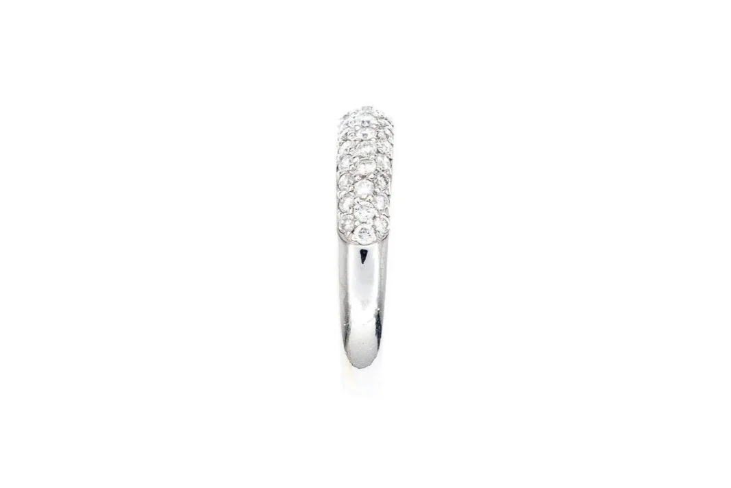 (S)White Gold Round Brilliant Cut Diamond Band