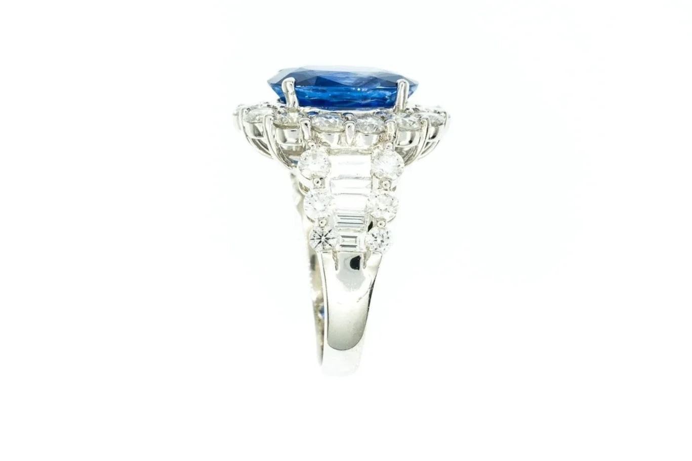 (S)Platinum Diamond Sapphire Simon G Designer Gemstone Ring
