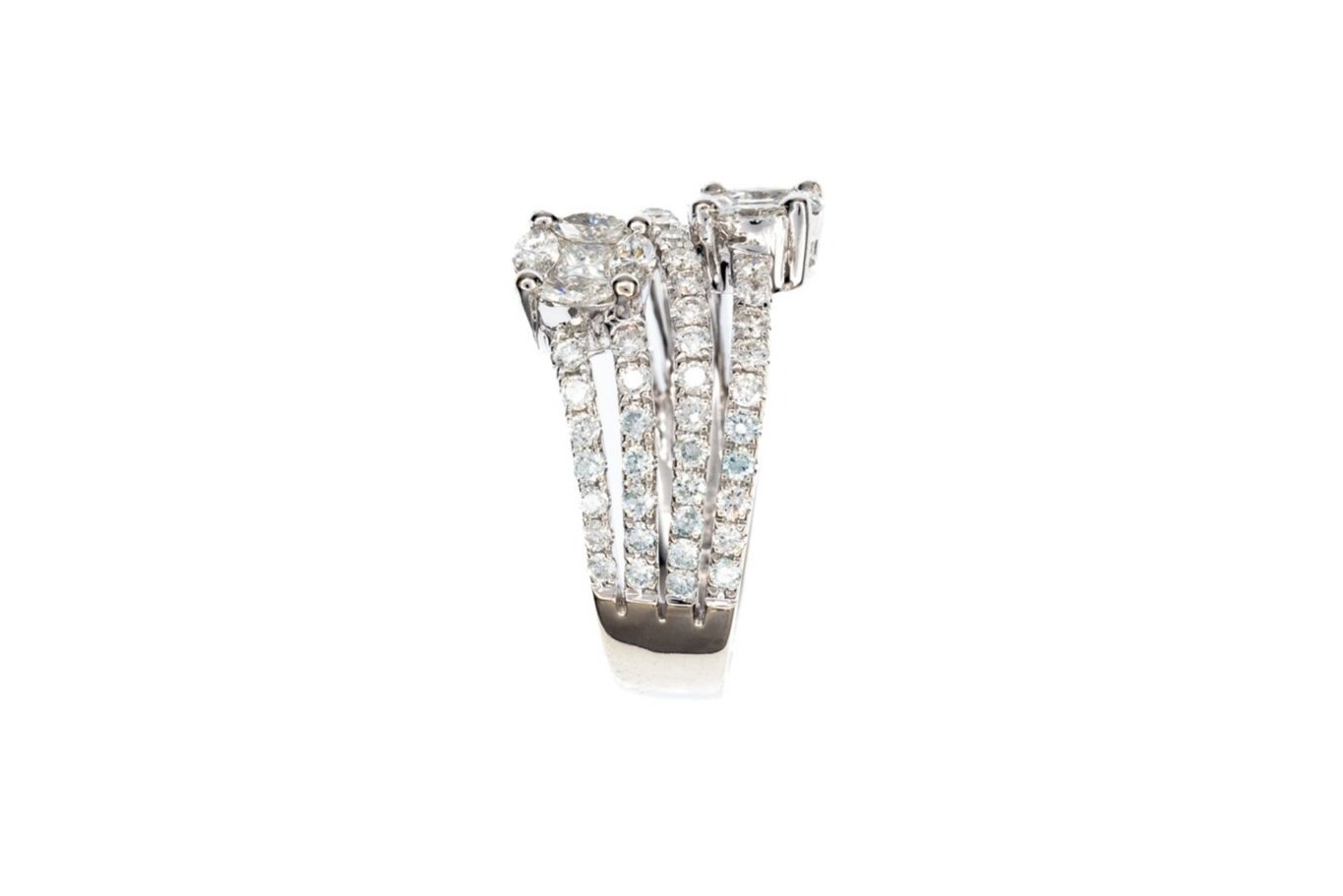 (S)White Gold Marquise Brilliant Cut Multi Diamond Ring