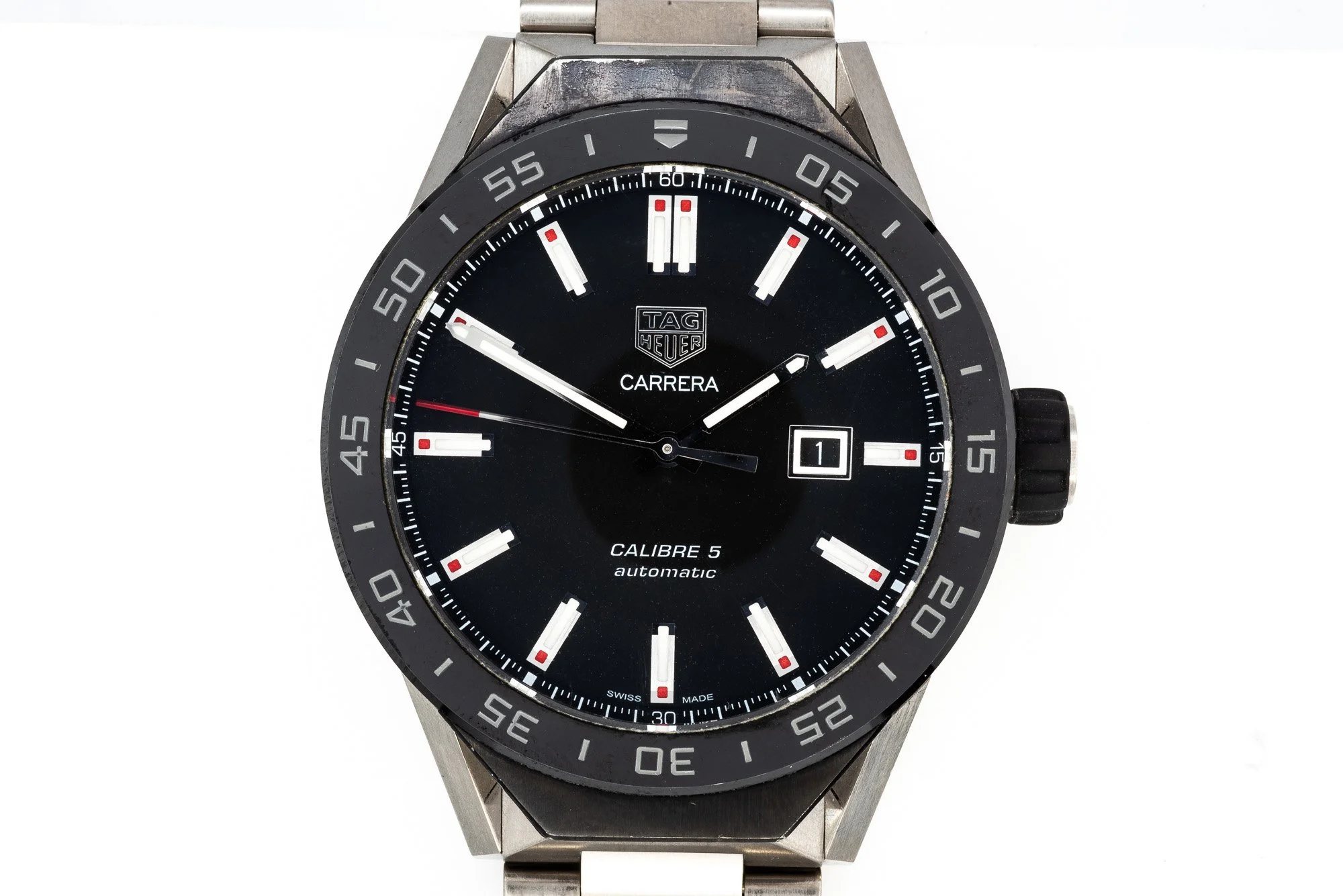(T)45mm Titanium Tag Heuer Connected Carrera Calibre 5 Automatic Wristwatch