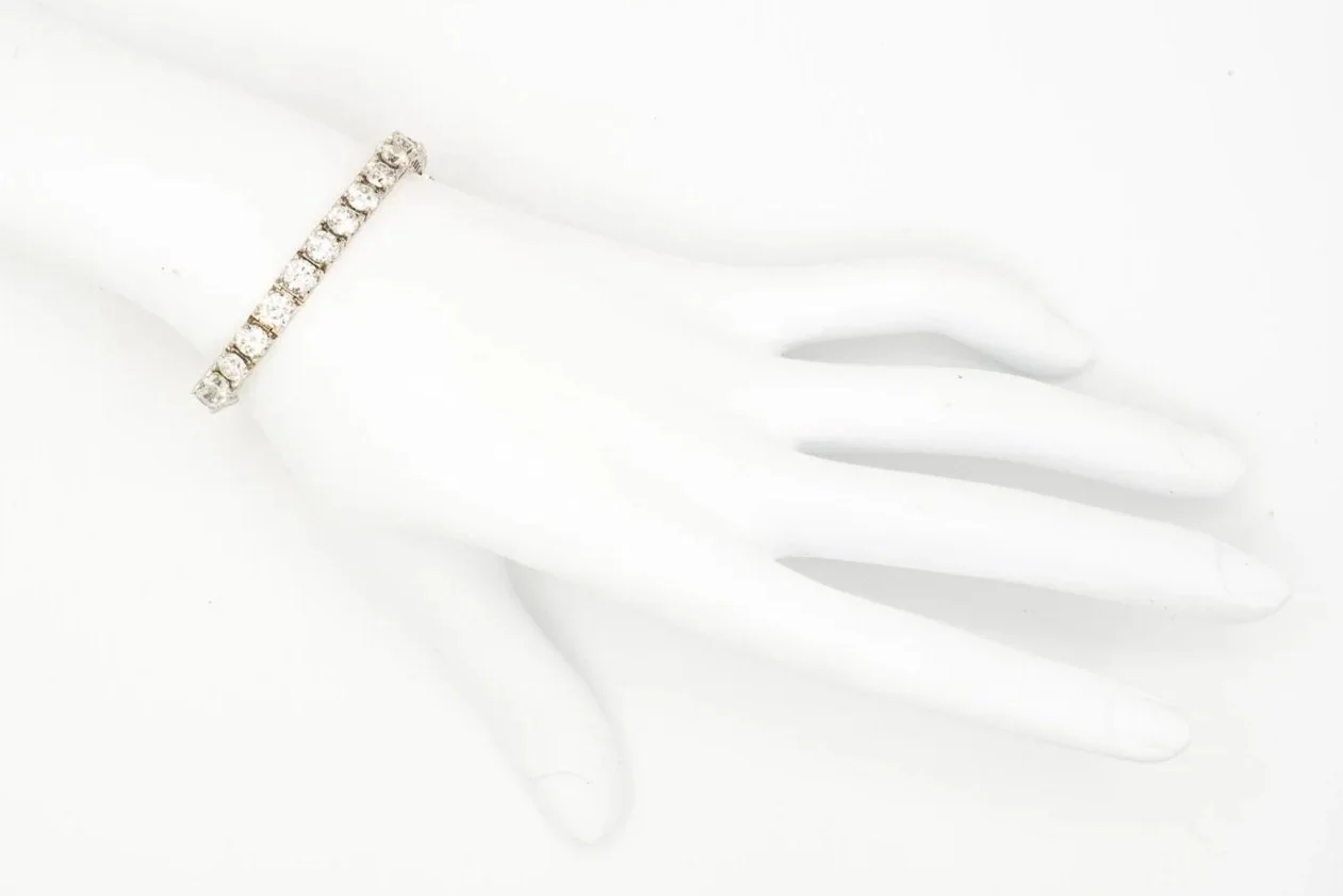 (H)White Gold Round Brilliant Cut Diamond Tennis Bracelet