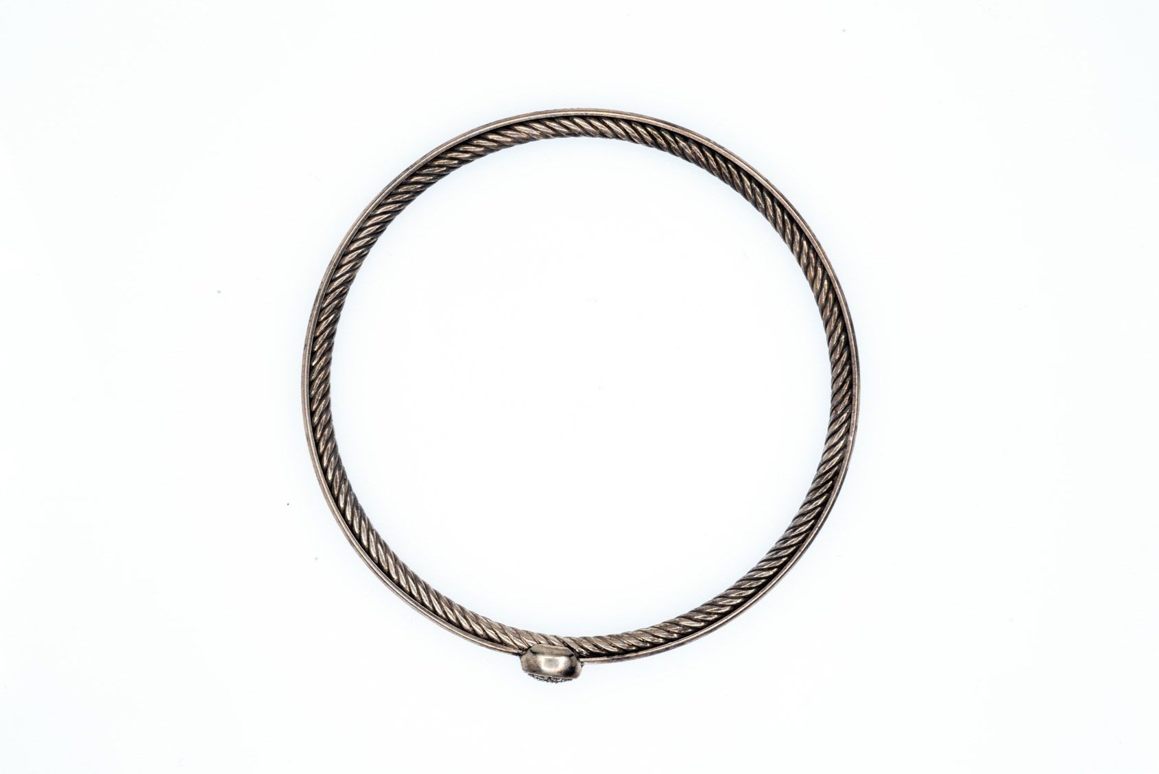 (T)Sterling Silver Diamond David Yurman Bangle Bracelet