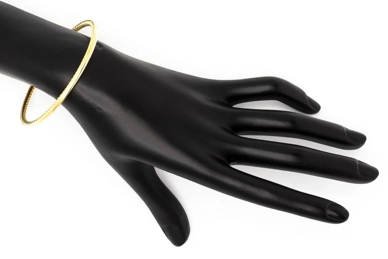 (H)Yellow Gold David Yurman Inside Classic Cable Bangle Bracelet