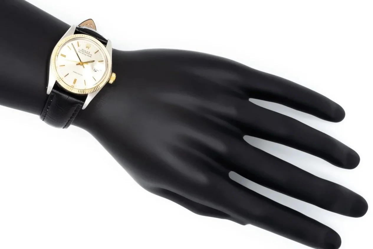 (H)34mm Yellow Gold Stainless Steel Rolex Oyster Perpetual Air-King Date Wristwatch