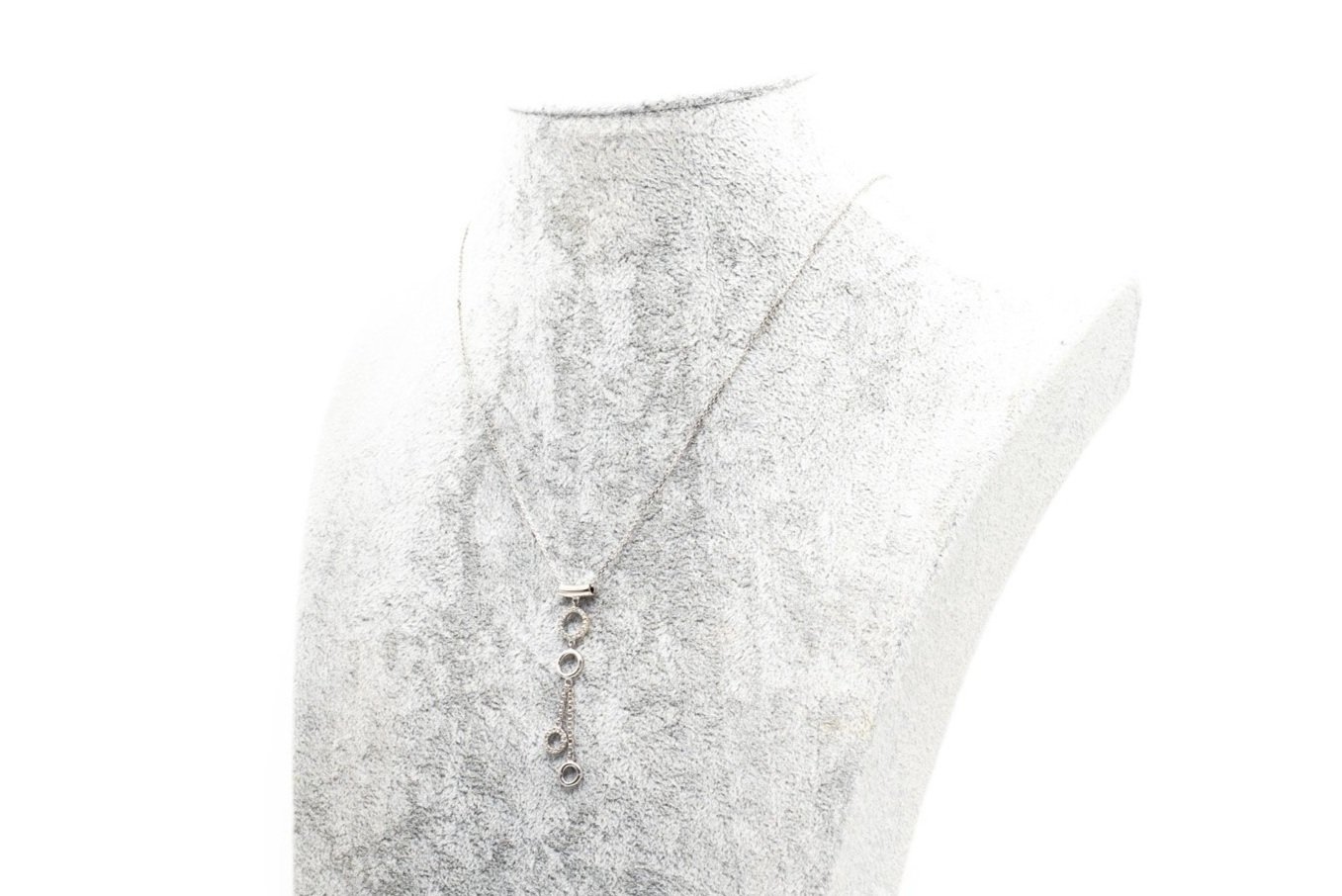 (S)White Gold Diamond Cable Chain Pendant