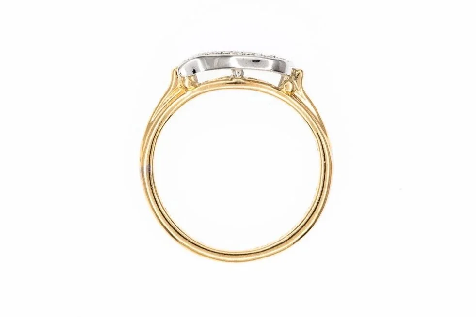 (F)Yellow Gold Single Cut Diamond Fitted Wedding Band