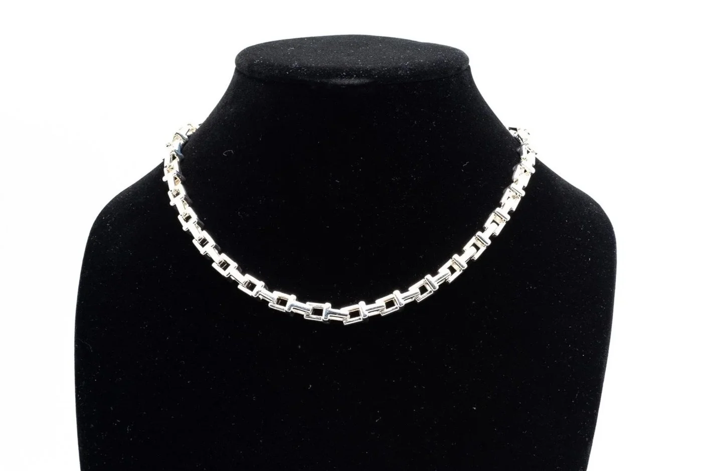 (F)Sterling Silver Tiffany & Co. T Link Designer Necklace
