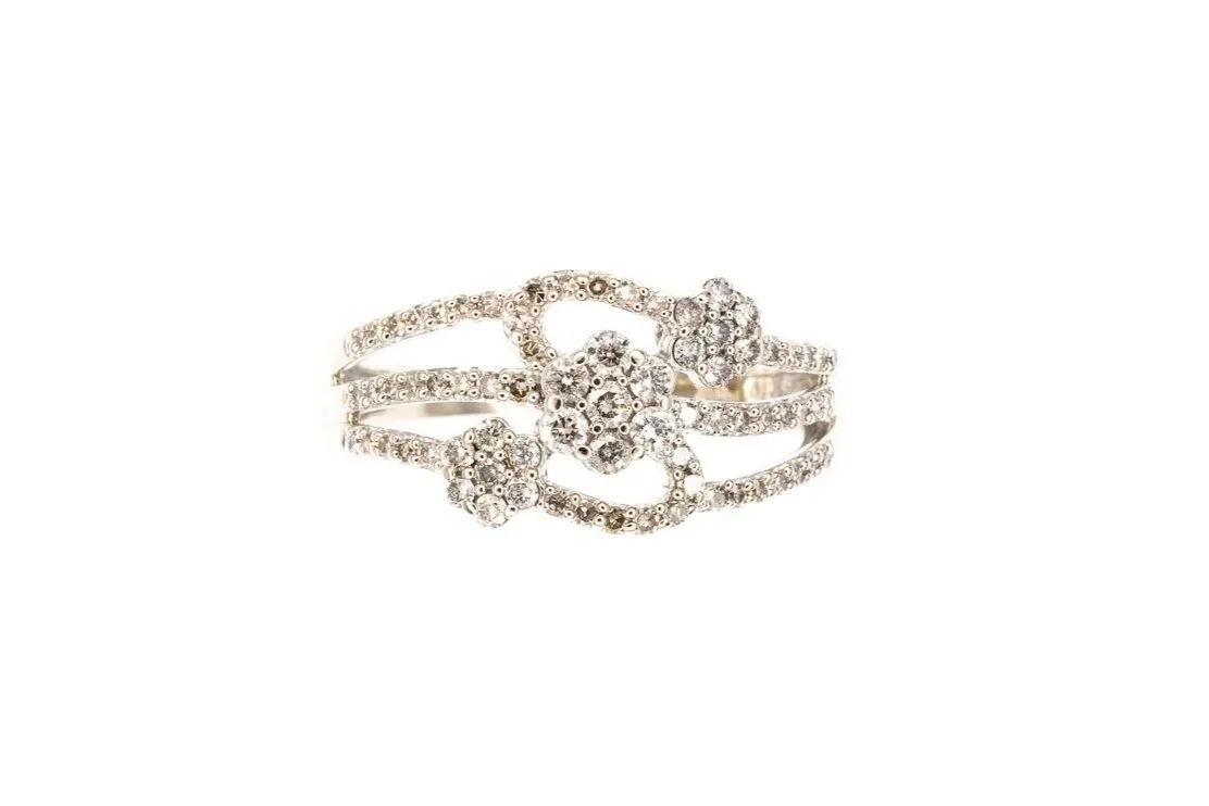 (T)White Gold Multi Diamond Ring