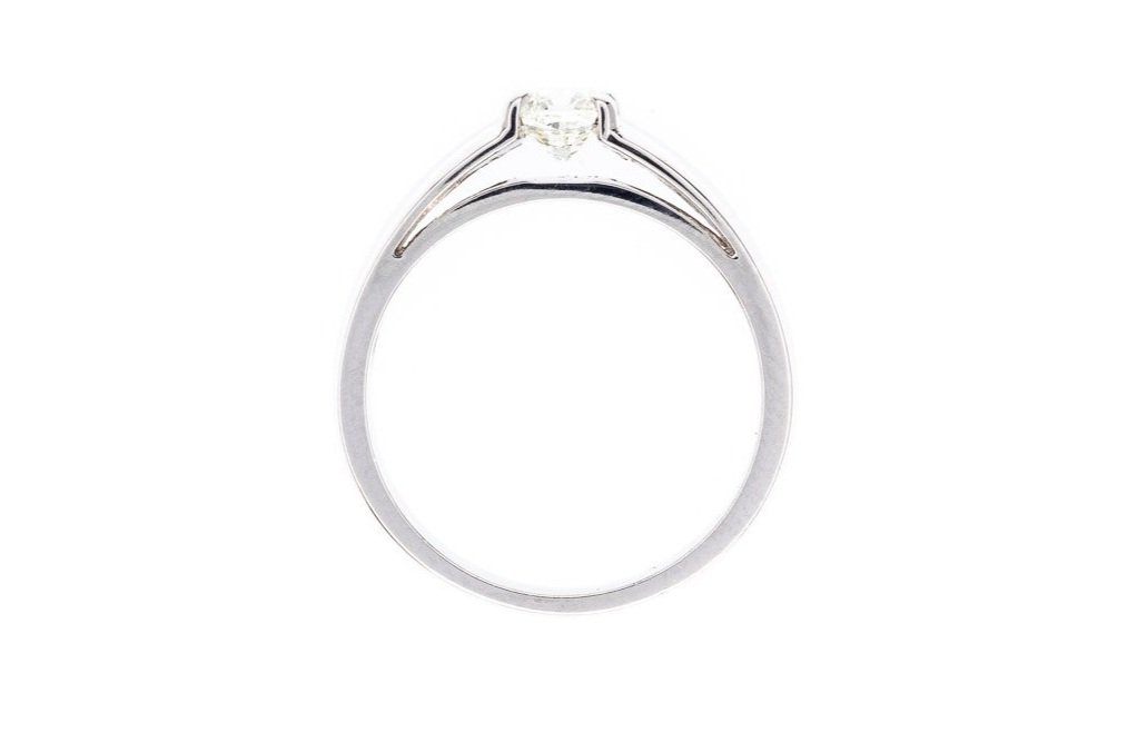 (F)White Gold Solitaire Canadian Diamond Engagement Ring