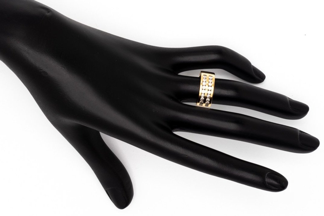 (H)Yellow Gold Round Brilliant Cut Multi Diamond Ring