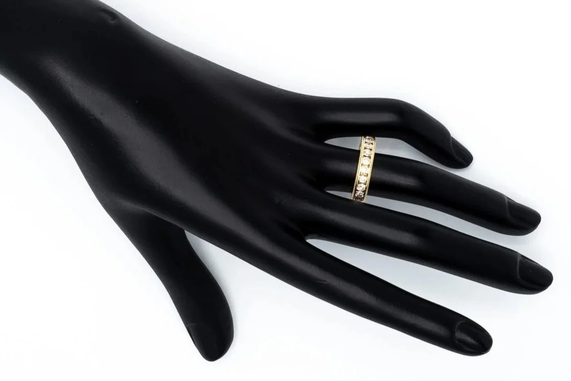 (H)Yellow Gold Round Brilliant Cut Eternity Band