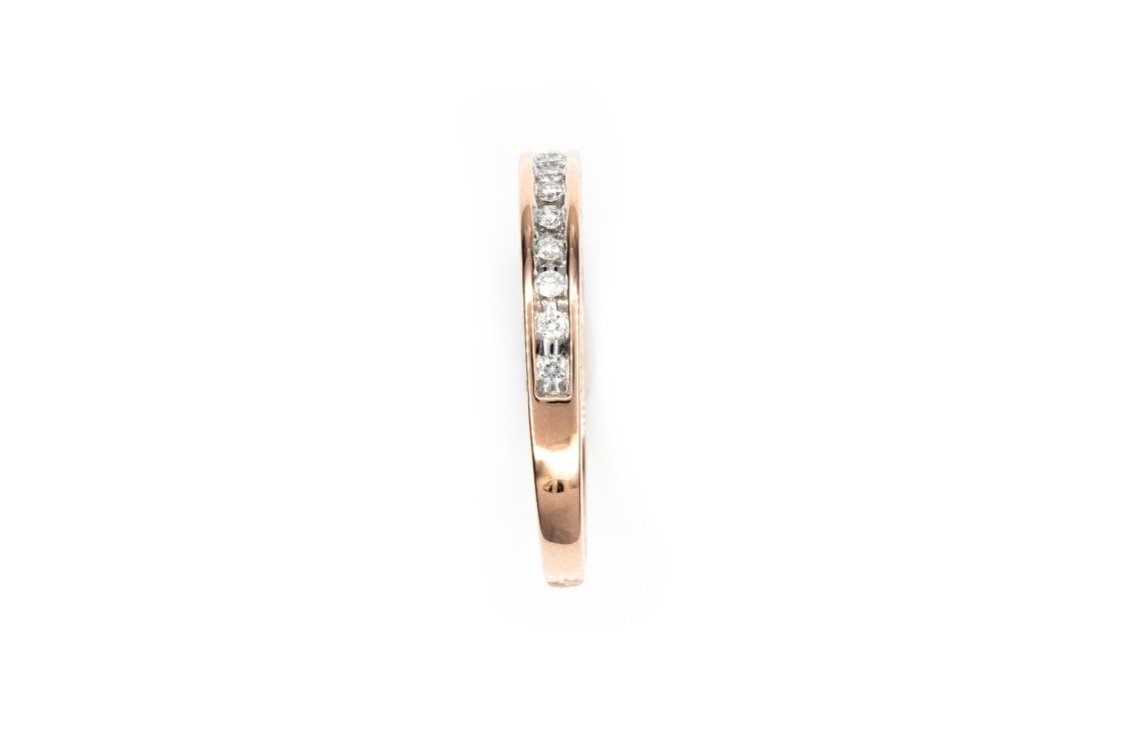 (S)Rose Gold Round Brilliant Cut Diamond Band