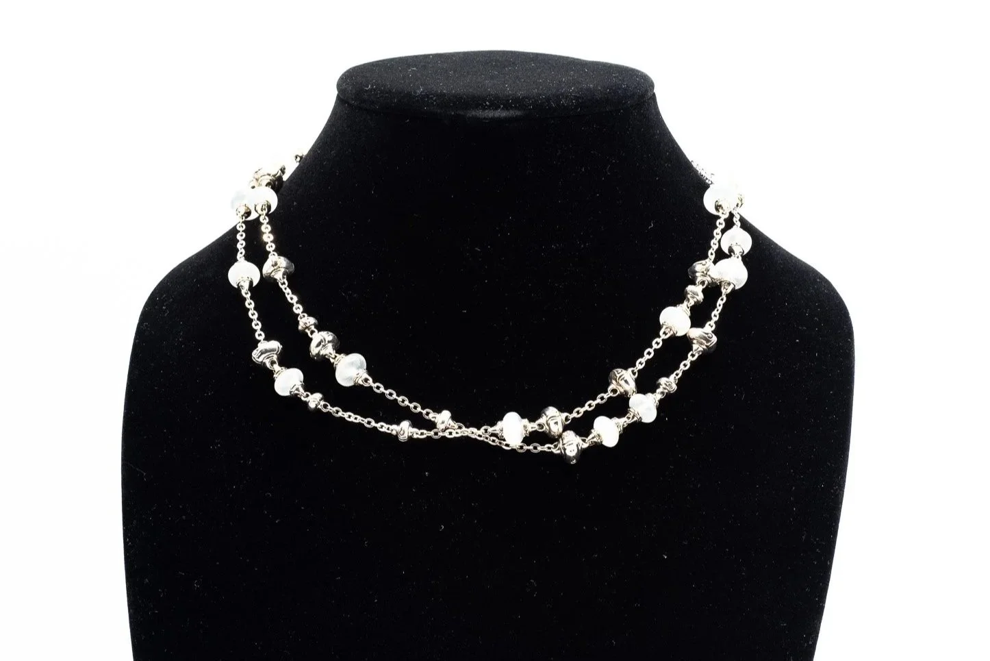 (F)Sterling Silver Moonstone John Hardy Sautoir Necklace