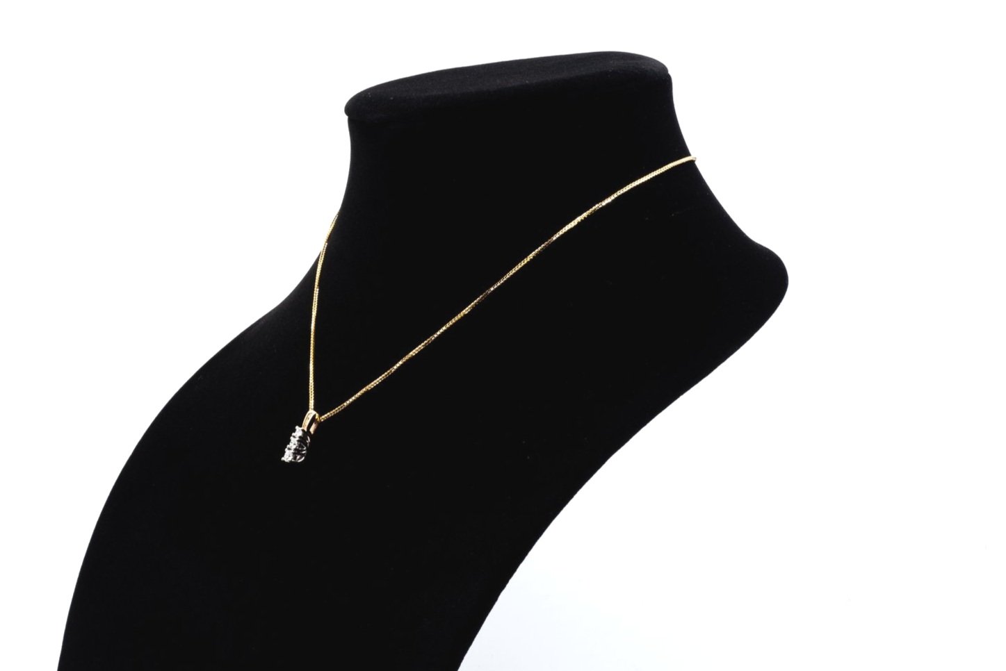(S)White Yellow Gold Round Brilliant Cut Diamond Drop Pendant