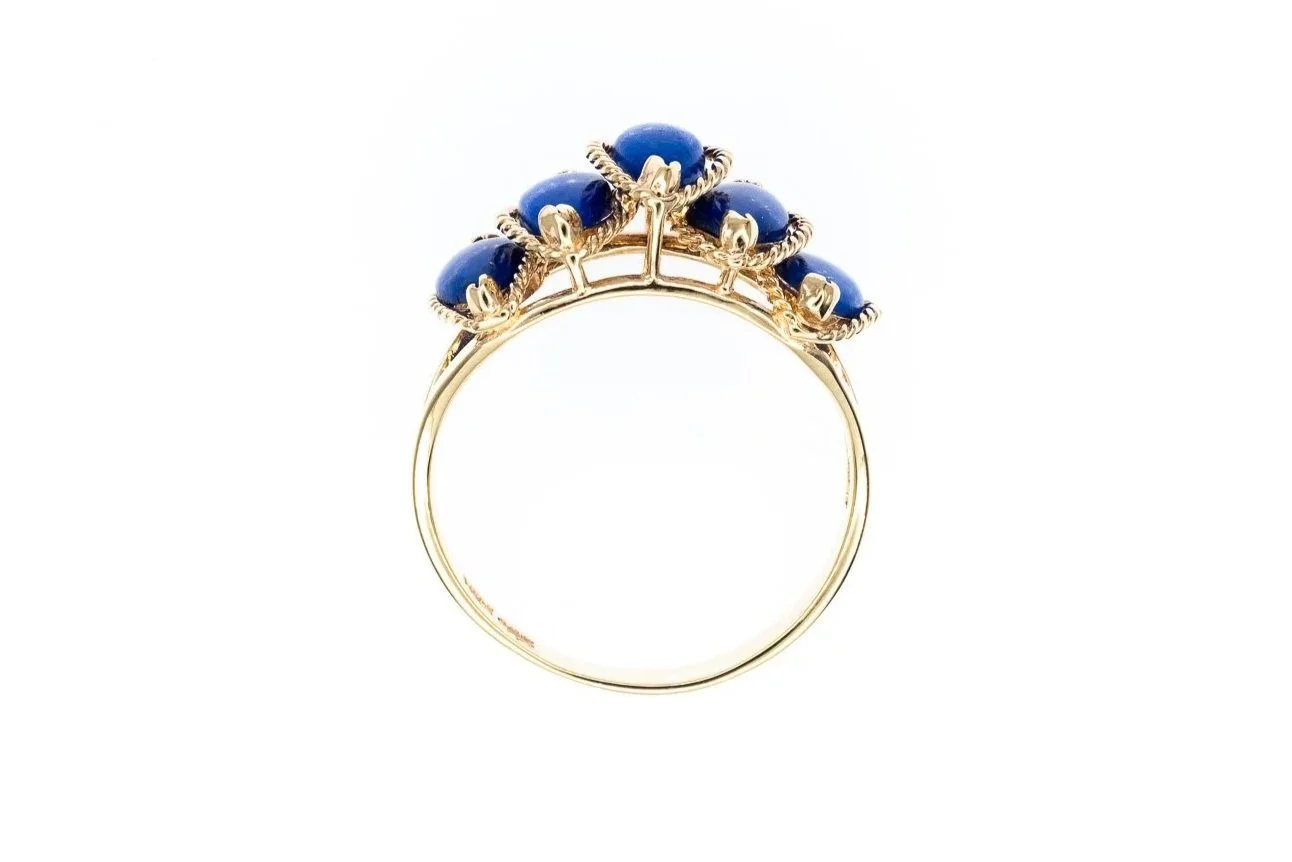(F)Yellow Gold Lapis Lazuli Gemstone Ring