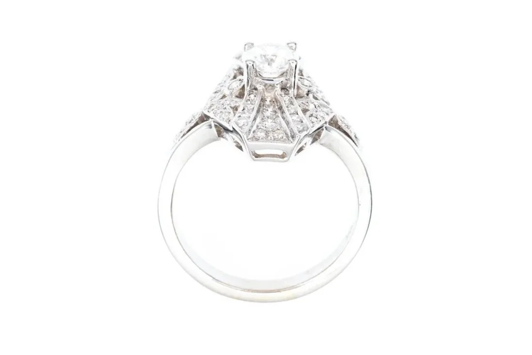 (F)White Gold Round Brilliant Cut Canadian Multi Diamond Ring