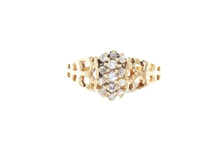 (T)Yellow Gold Round Brilliant Cut Multi Diamond Ring