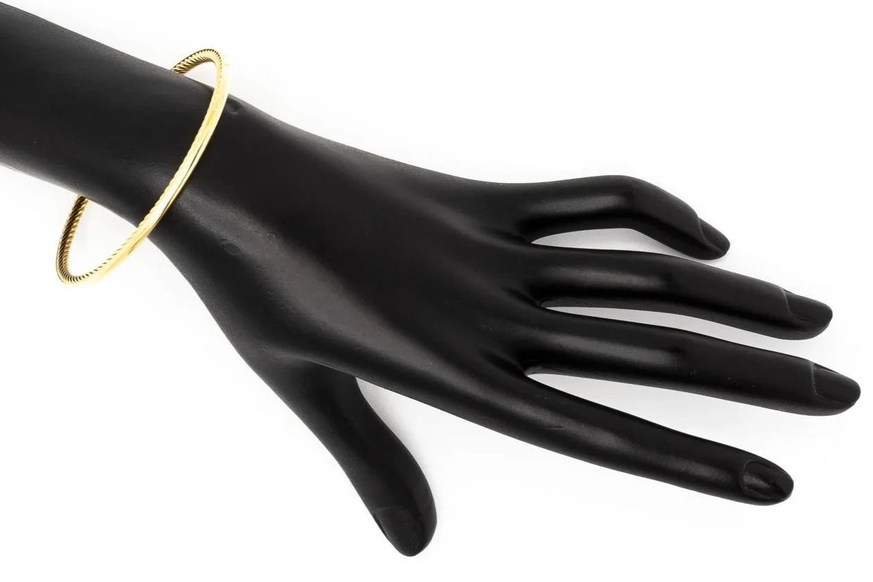 (H)Yellow Gold David Yurman Inside Classic Cable Bangle Bracelet