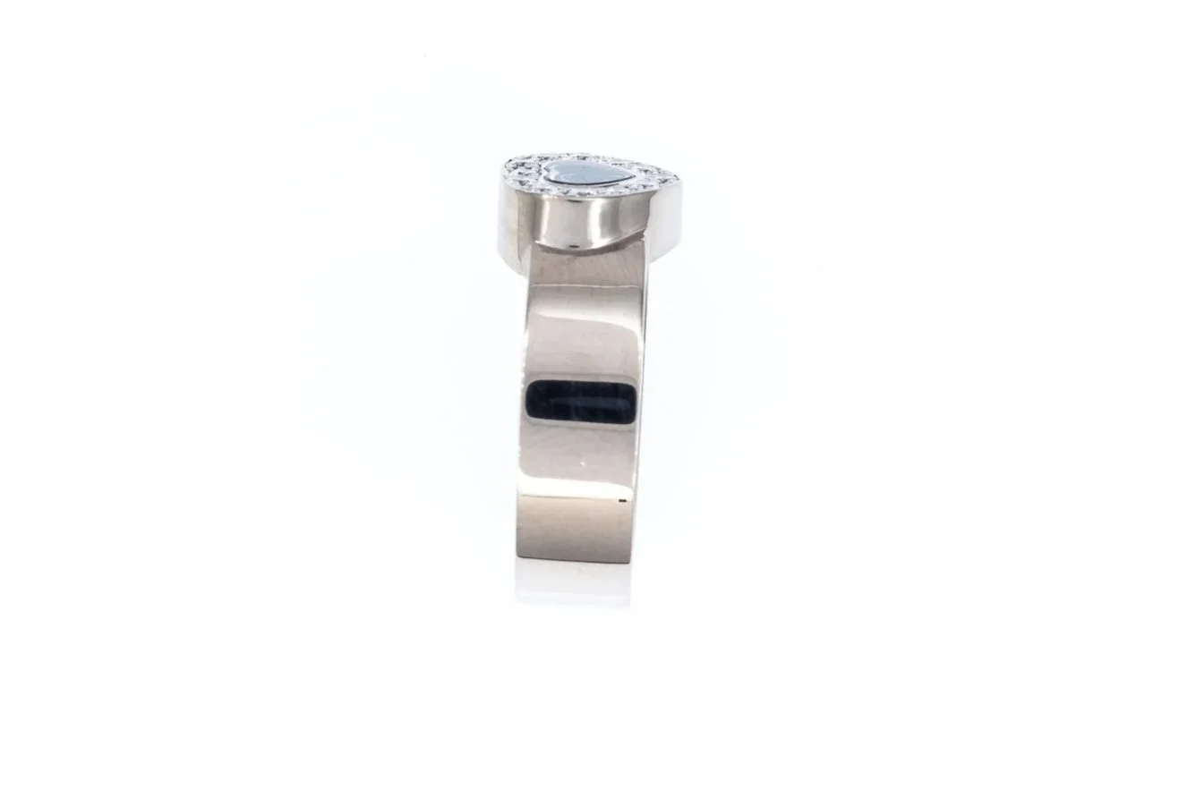 (S)White Gold Diamond Chopard Happy Diamond Designer Ring