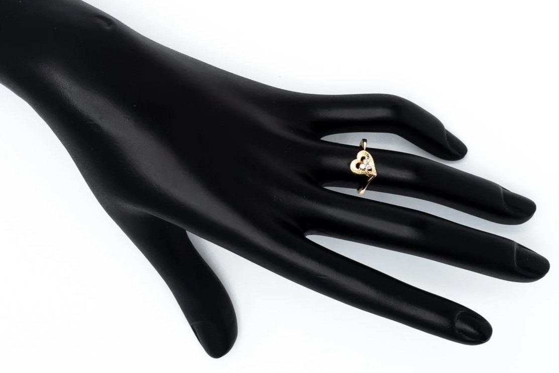 (H)Yellow Gold Multi Diamond Heart Ring