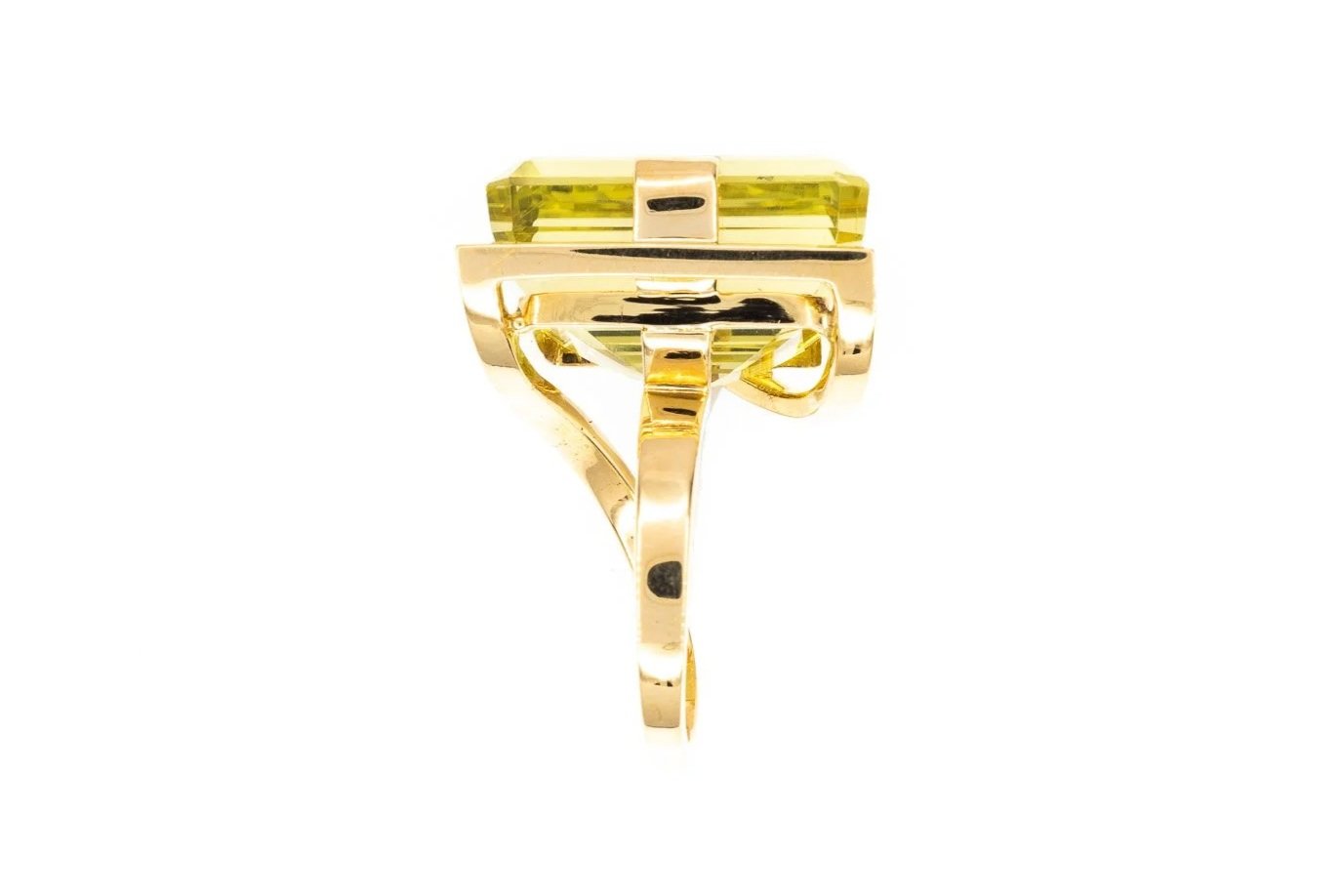 (S)Yellow Gold Solitaire Heliodor Golden Beryl Gemstone Ring