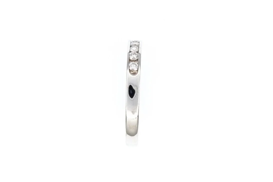 (S)White Gold Round Brilliant Cut Diamond Band