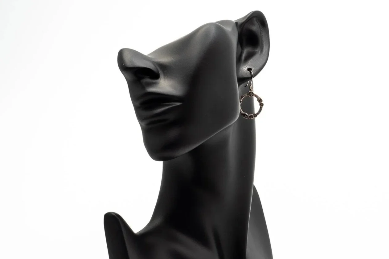 (F)Sterling Silver Diamond Drop Dangle Shepherd Hook David Yurman Earrings