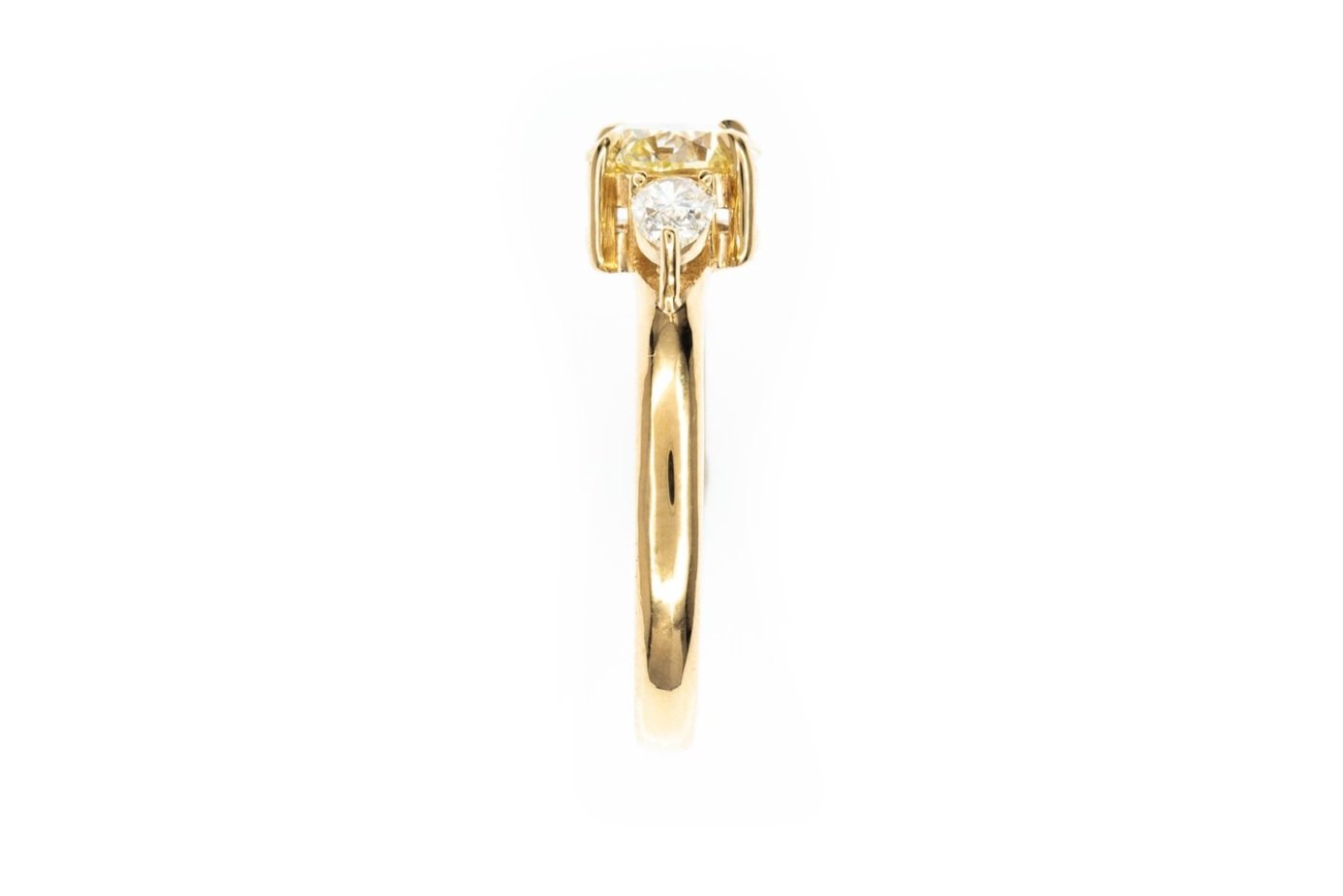 (S)Yellow Gold Round Pear Brilliant Cut Multi Diamond Ring
