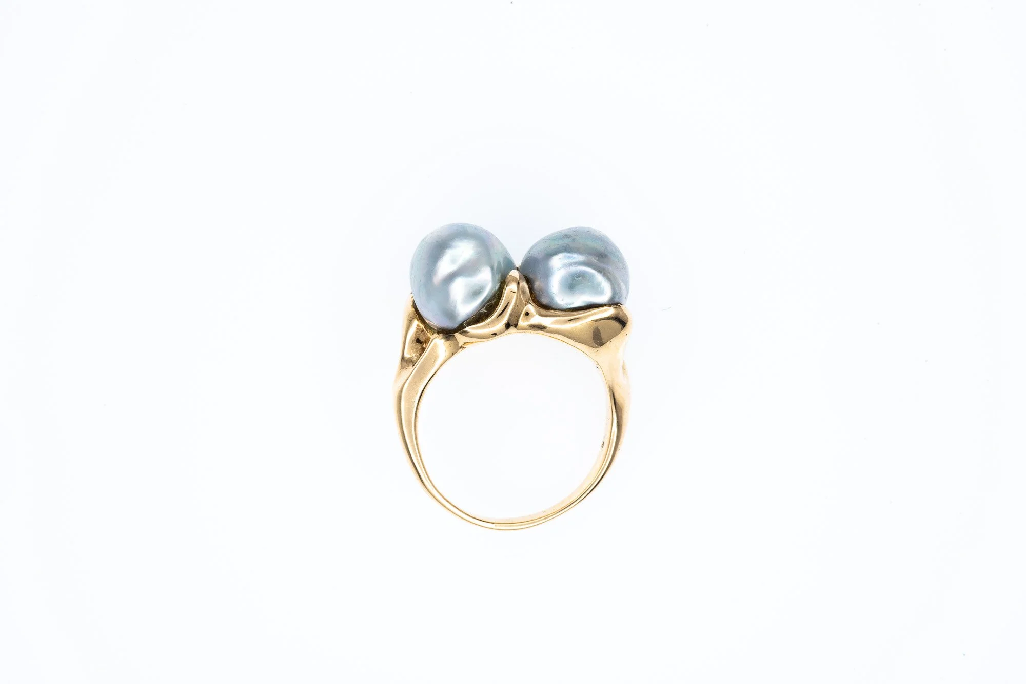 (F)Yellow Gold Tahitian Cultured Pearl Gemstone Ring