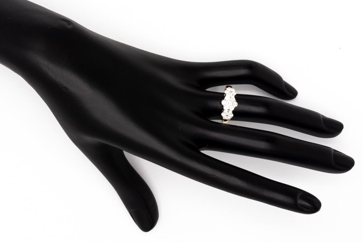 (H)Yellow Gold Round Brilliant Cut Multi Diamond Ring