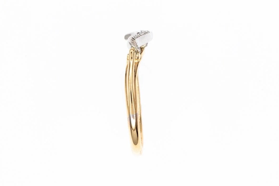 (S)Yellow Gold Single Cut Diamond Fitted Wedding Band