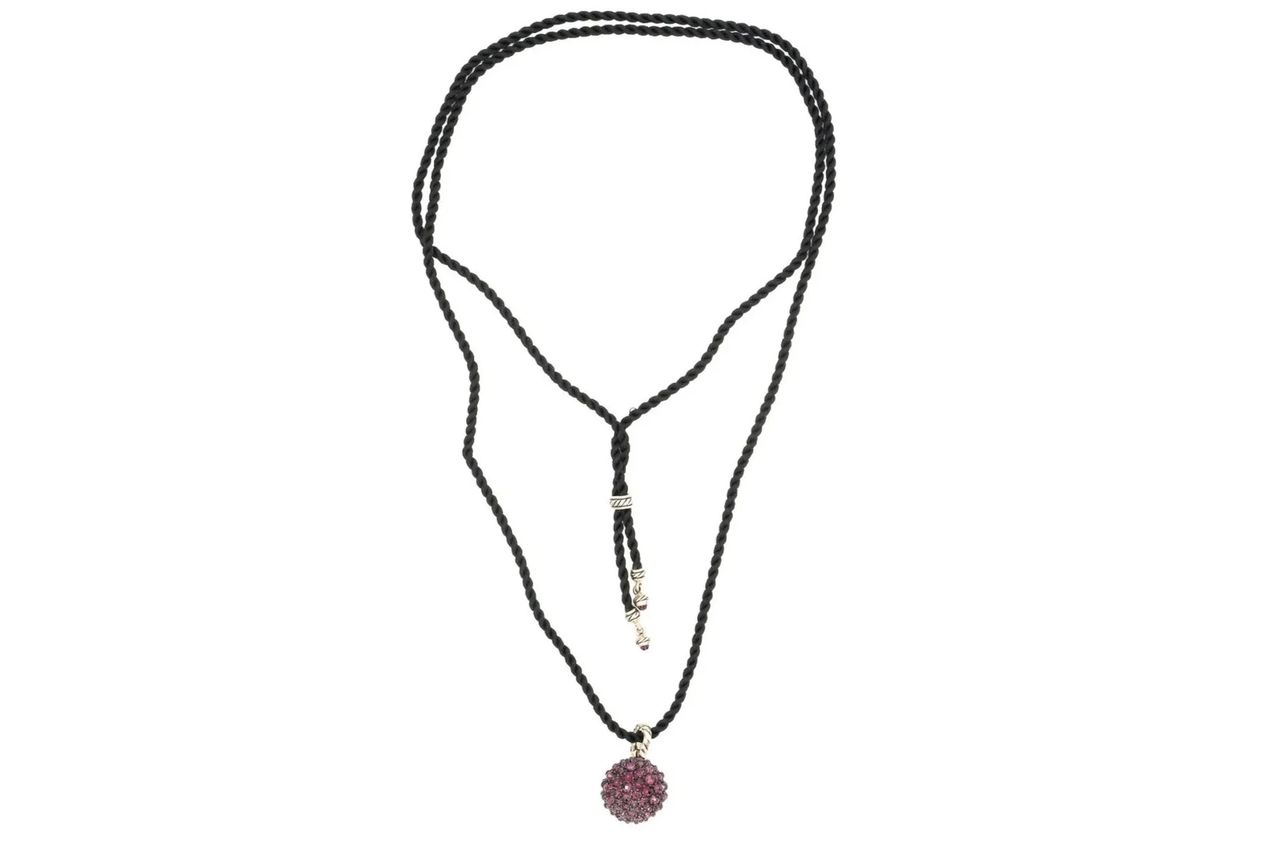 (T)Sterling Silver Rhodolite Garnet David Yurman Designer Pendant