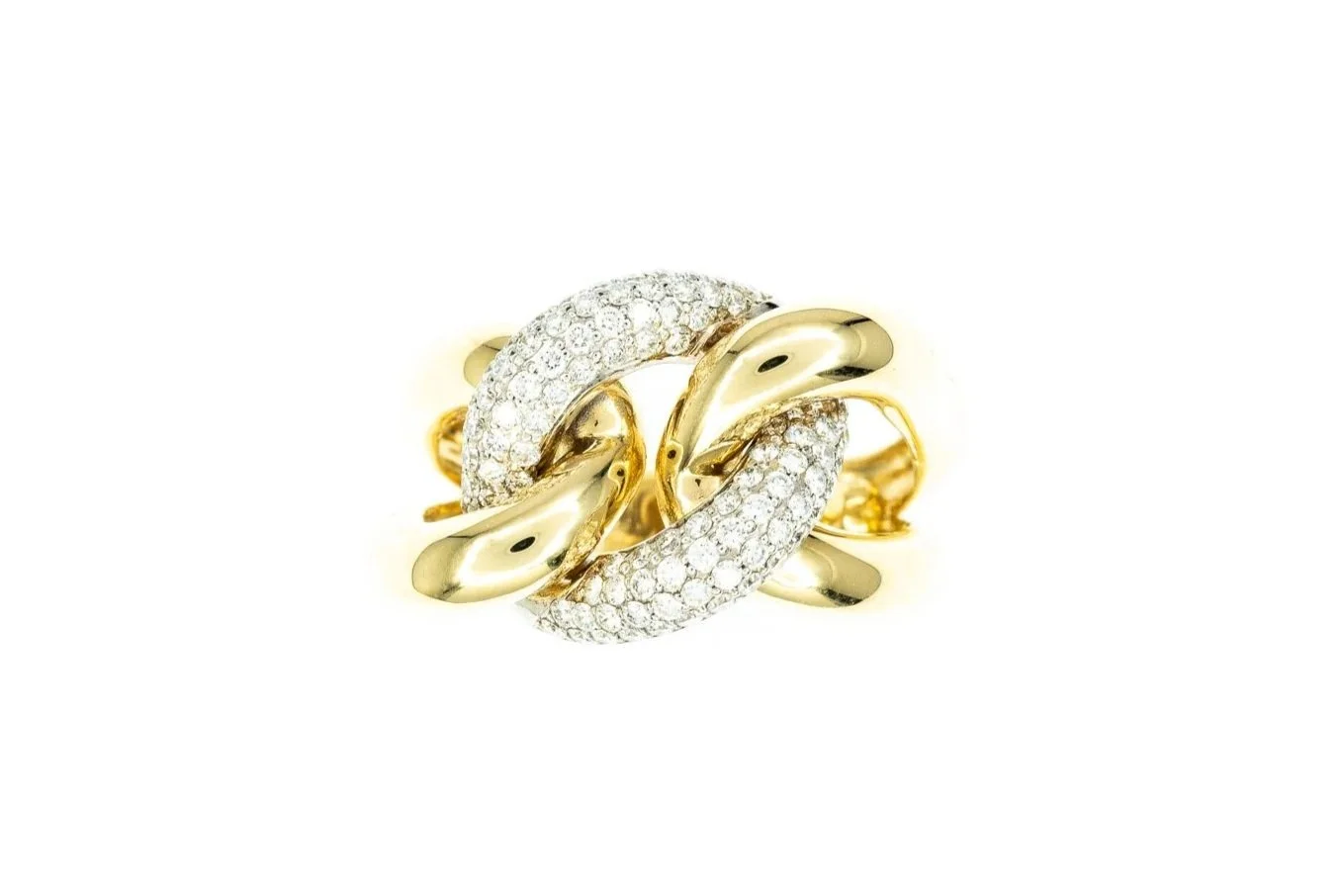 (T)White Yellow Gold Round Brilliant Cut Diamond Simon G Designer Ring