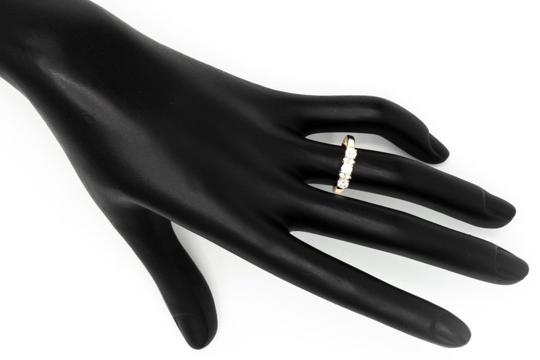 (H)Yellow White Gold Round Brilliant Cut Multi Diamond Ring