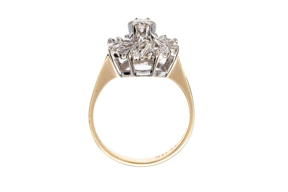 (F)White Yellow Gold Multi Diamond Ring