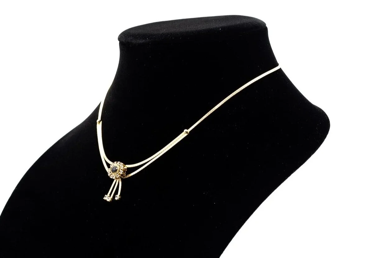 (S)Yellow Gold Sapphire Fancy Necklace