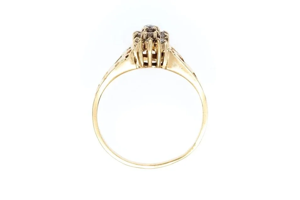 (F)Yellow Gold Round Brilliant Cut Multi Diamond Ring