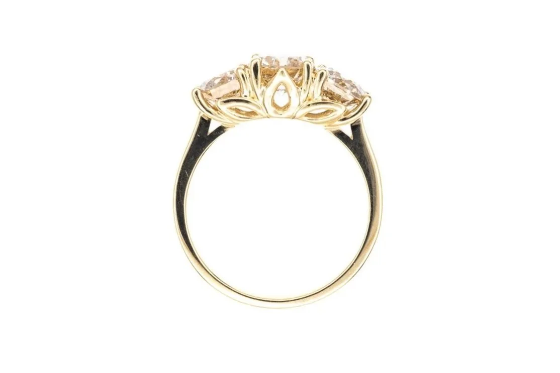 (F)Yellow Gold Round Brilliant Cut Multi Diamond Ring