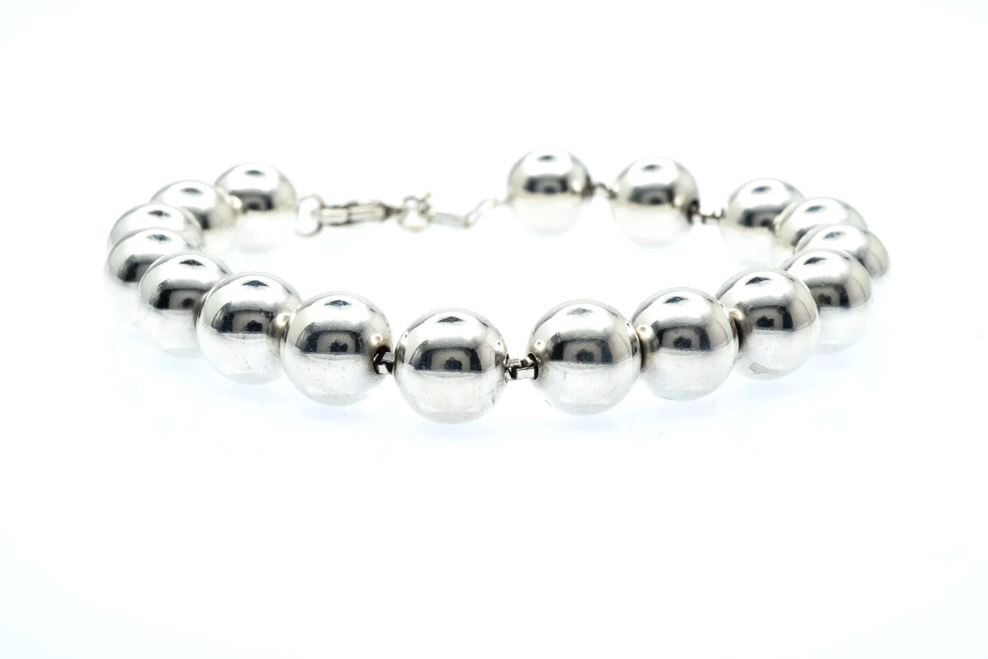 (F)Sterling Silver Tiffany & Co. Designer Bead Bracelet