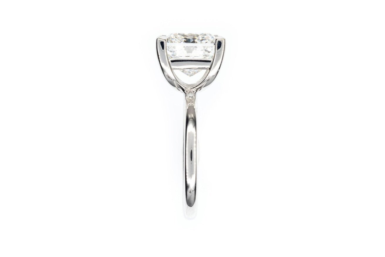(S)White Gold Solitaire Princess Cut Lab Grown Diamond Engagement Ring