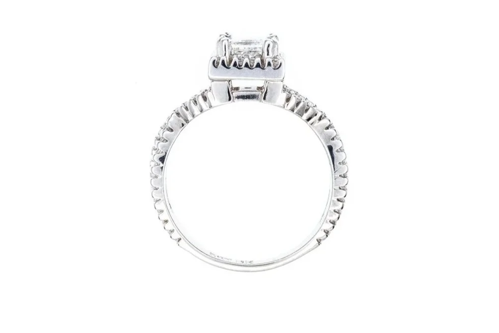 (F)White Gold Princess Cut Diamond Engagement Ring