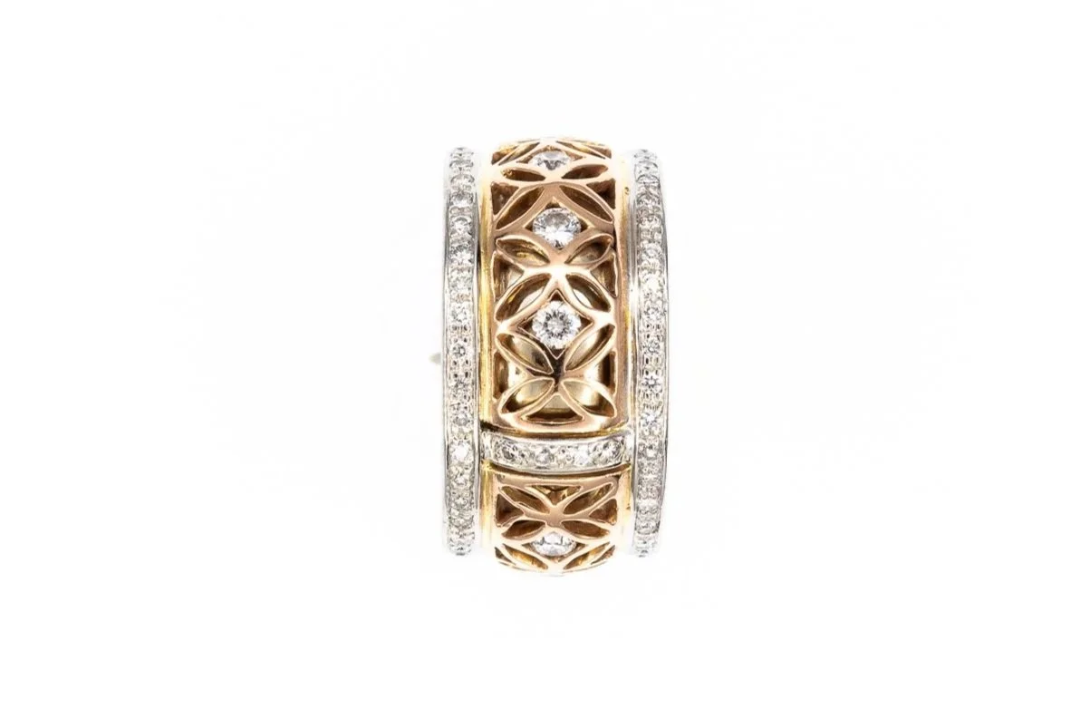 (S)White Rose Gold Round Brilliant Cut Multi Diamond Eternity Band
